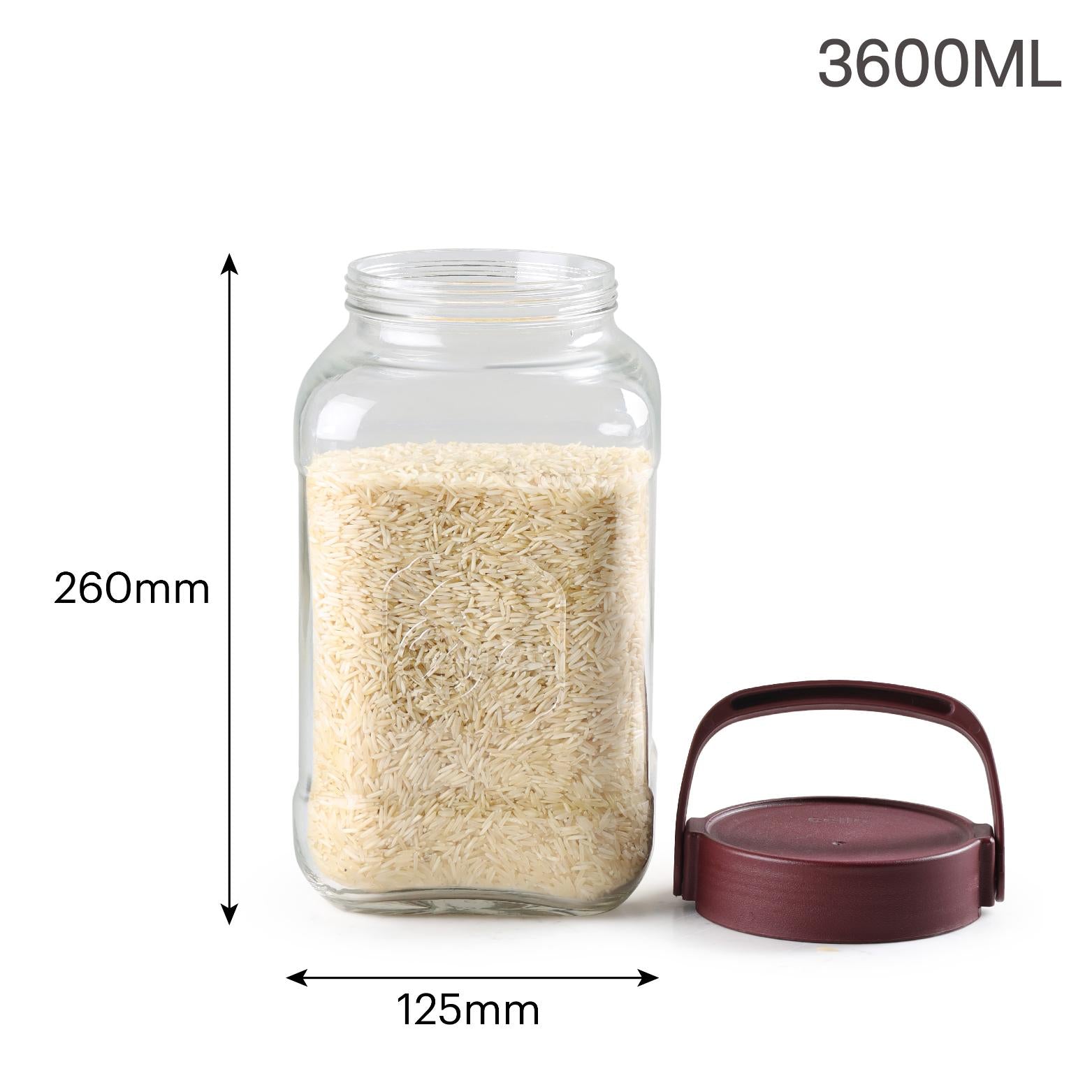 Classic Glass Canister, 3600ml Maroon / 3600 ml