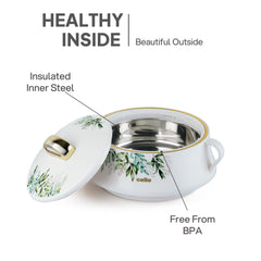 Midas Insulated Casserole Set of 3, 500ml+1000ml+1500ml White / 500ml+1000ml+1500ml