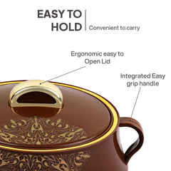 Midas Insulated Casserole Set of 3, 500ml+1000ml+1500ml Brown / 500ml+1000ml+1500ml