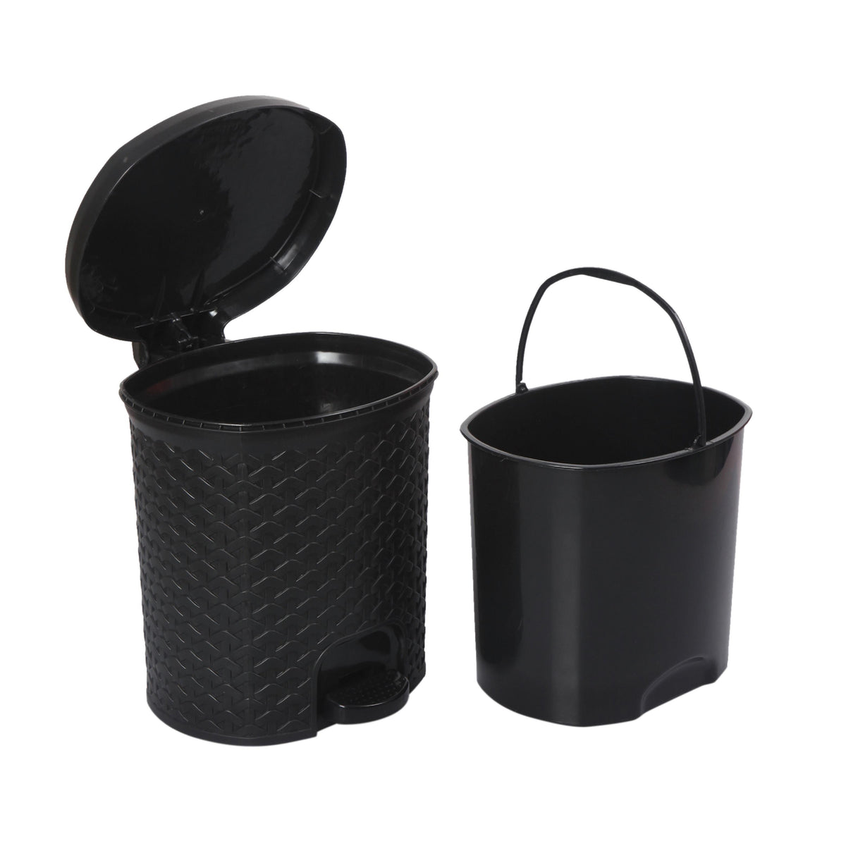 Classic Pedal Dustbin Black / 6 Litre