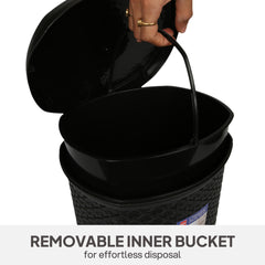 Classic Pedal Dustbin Black / 6 Litre