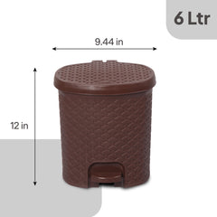 Classic Pedal Dustbin Brown / 6 Litre