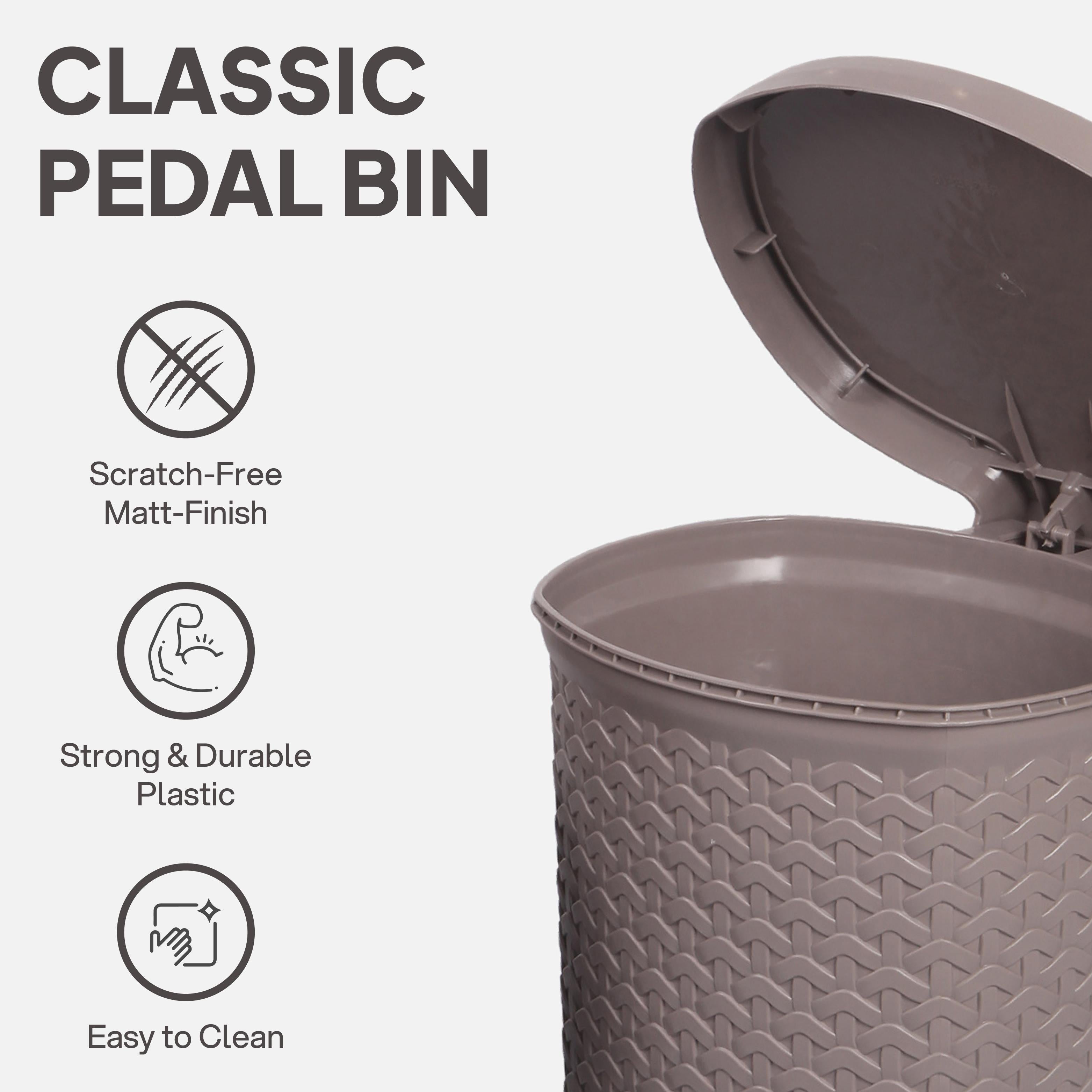 Classic Pedal Dustbin Grey / 6 Litre