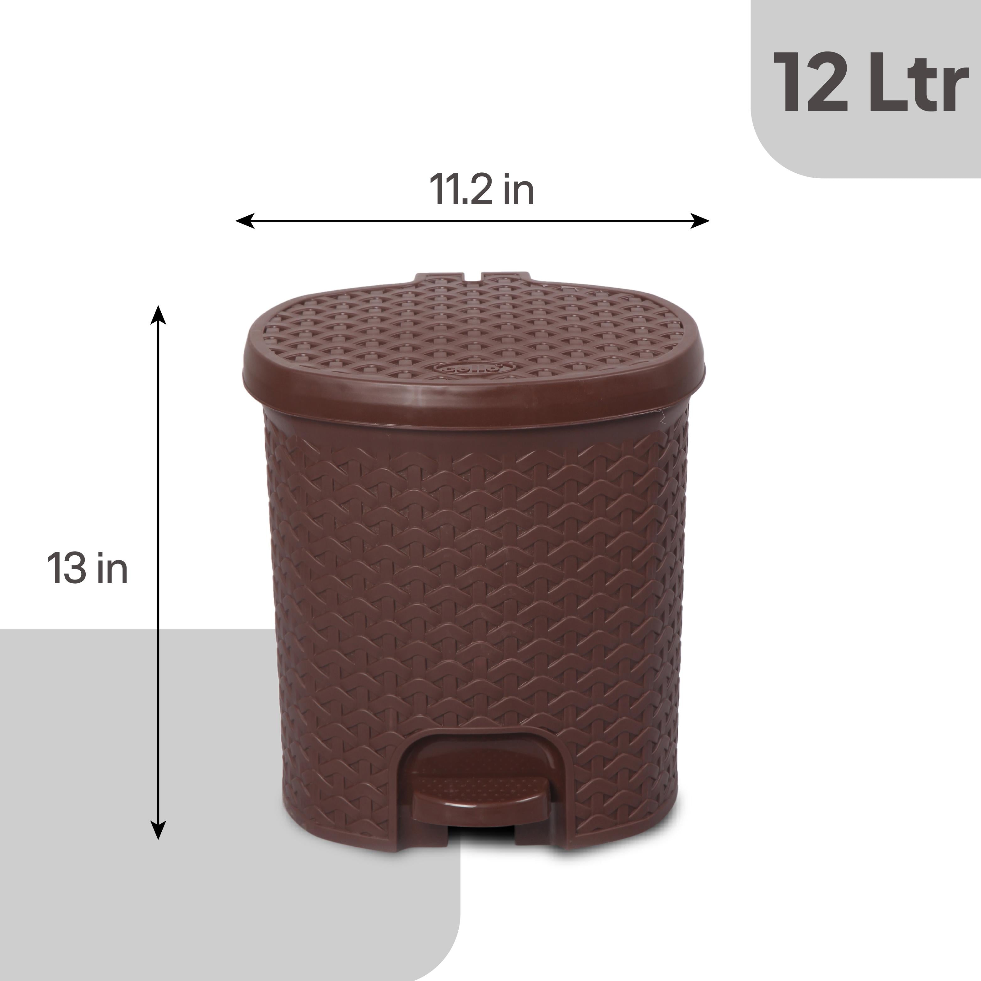 Classic Pedal Dustbin Brown / 12 Litre