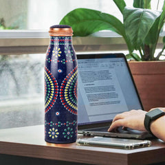 Cop- Pura Good Earth Copper Bottle,1000 ml Mandala / 1000 ml