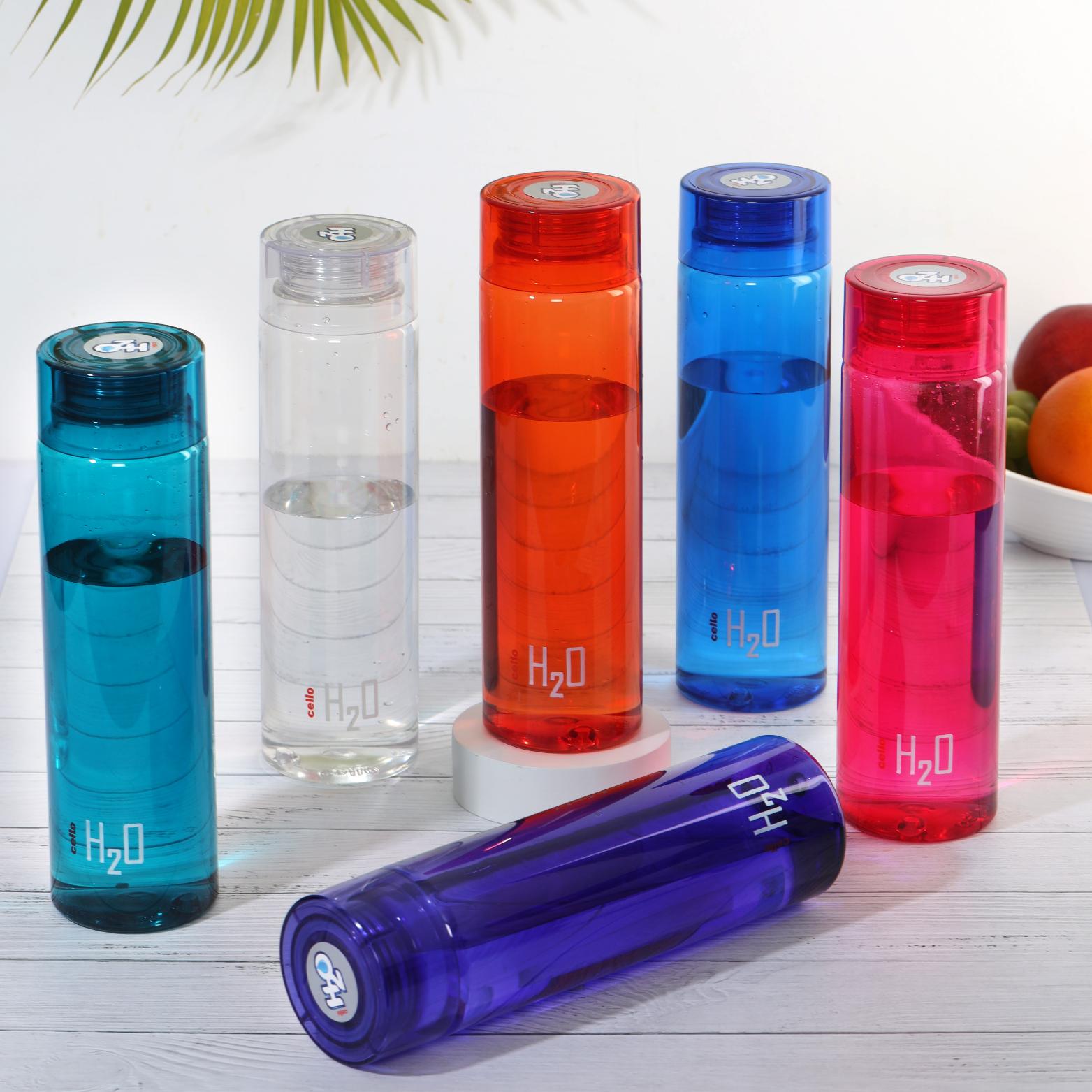 H2O Round  PET Water Bottle, Set Of 6 Assorted 1000 ml Each Assorted / 1000 ml