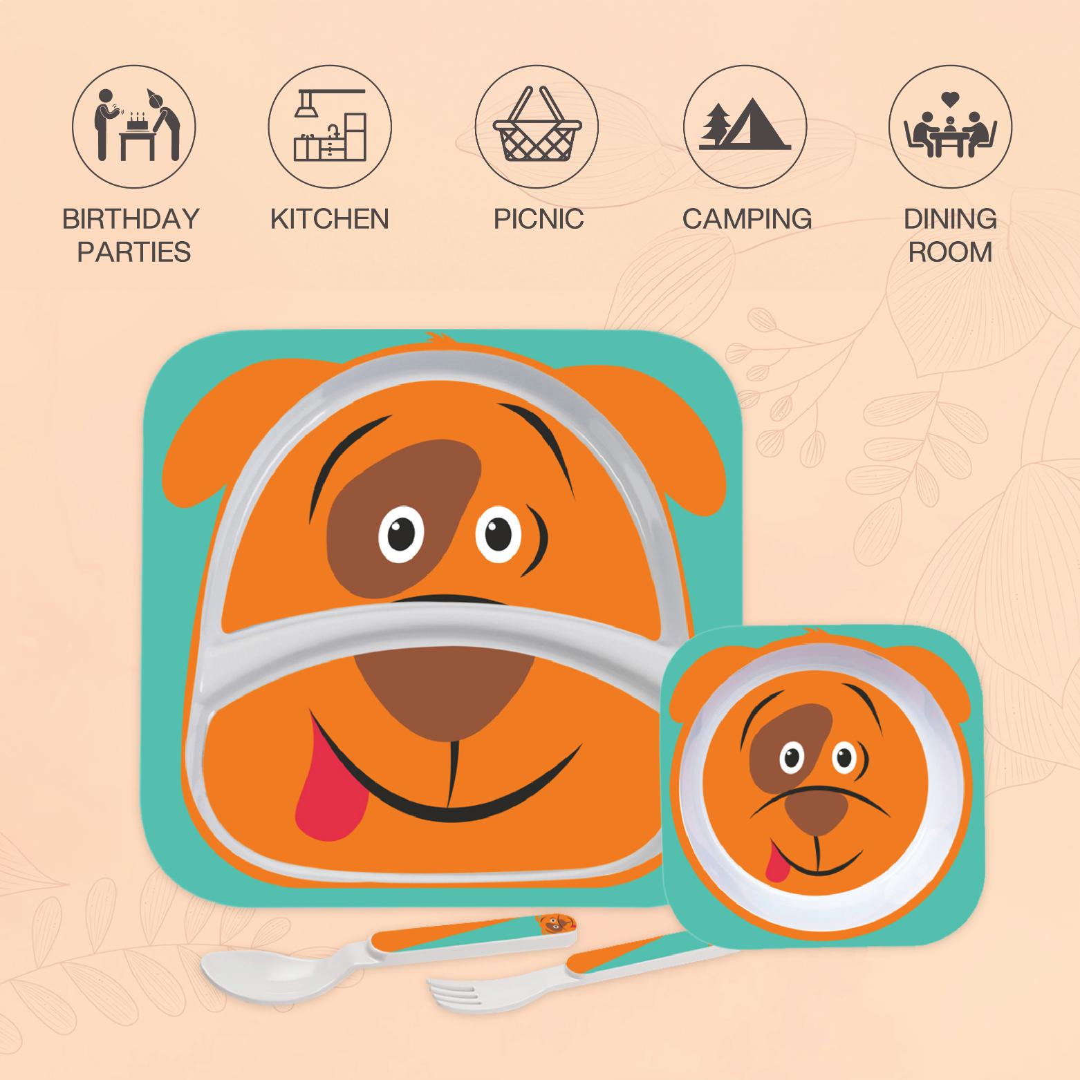 Hop In the Zoo Kids Melamine Plate Dog