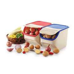 Max Fresh Modustore Plastic Onion And Potato Keeper Red