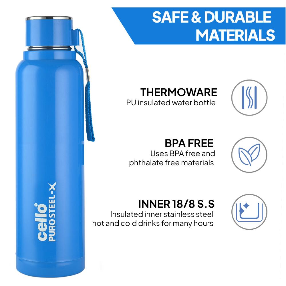 Puro Steel X Benz 900 Insulated bottle, 650 ml Blue / 650 ml