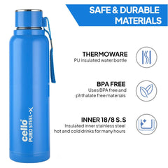Puro Steel X Benz 900 Insulated bottle, 650 ml Blue / 650 ml