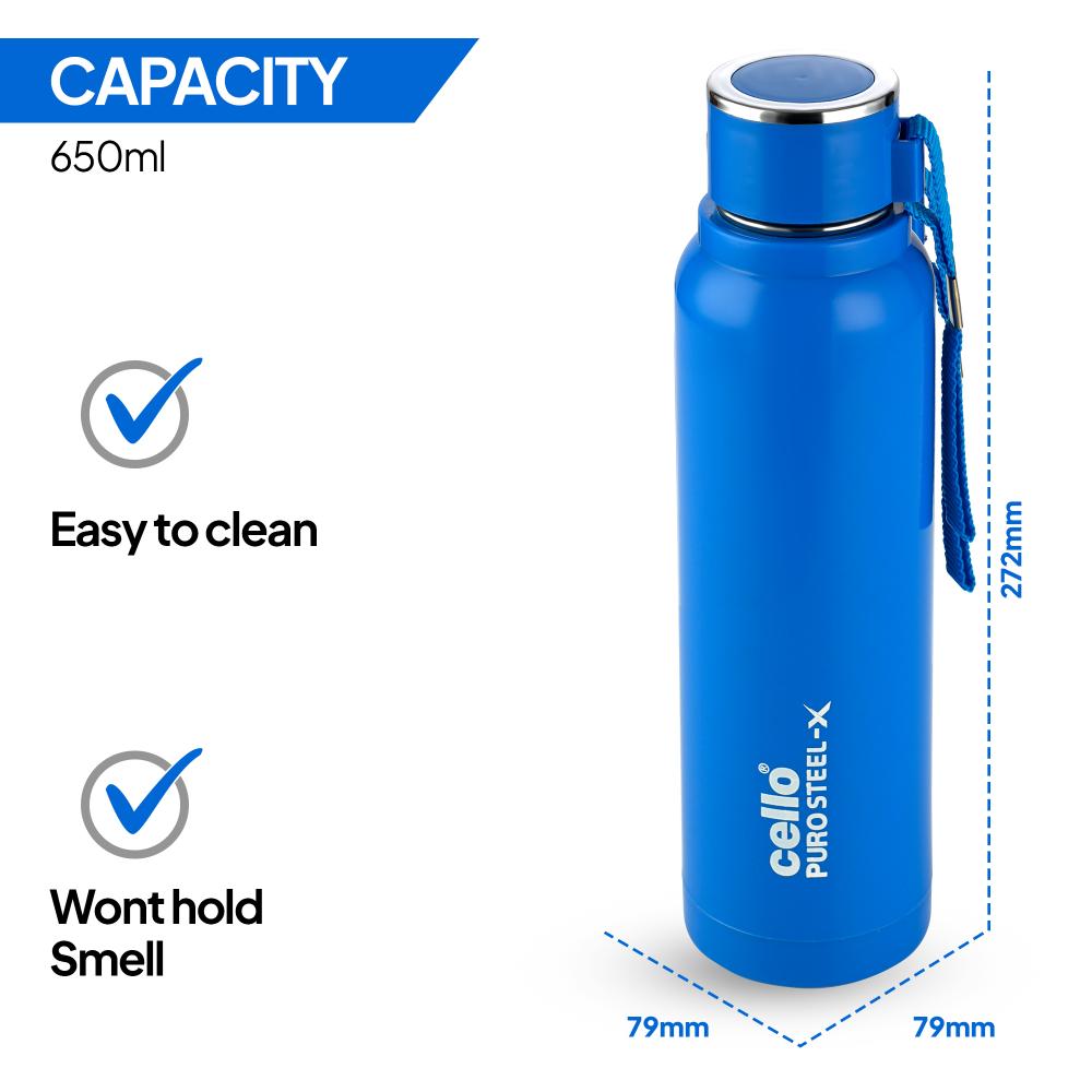 Puro Steel X Benz 900 Insulated bottle, 650 ml Blue / 650 ml