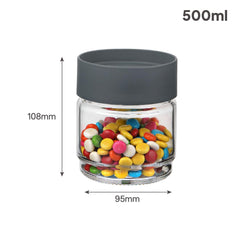 Modustack Glassy Storage Jar Grey / 500 ml x 6