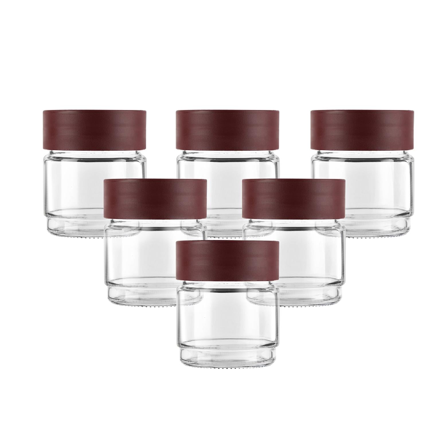 Modustack Glassy Storage Jar Maroon / 500 ml x 6
