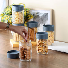 Modustack Glassy Storage Jar Grey / 750 ml x 6