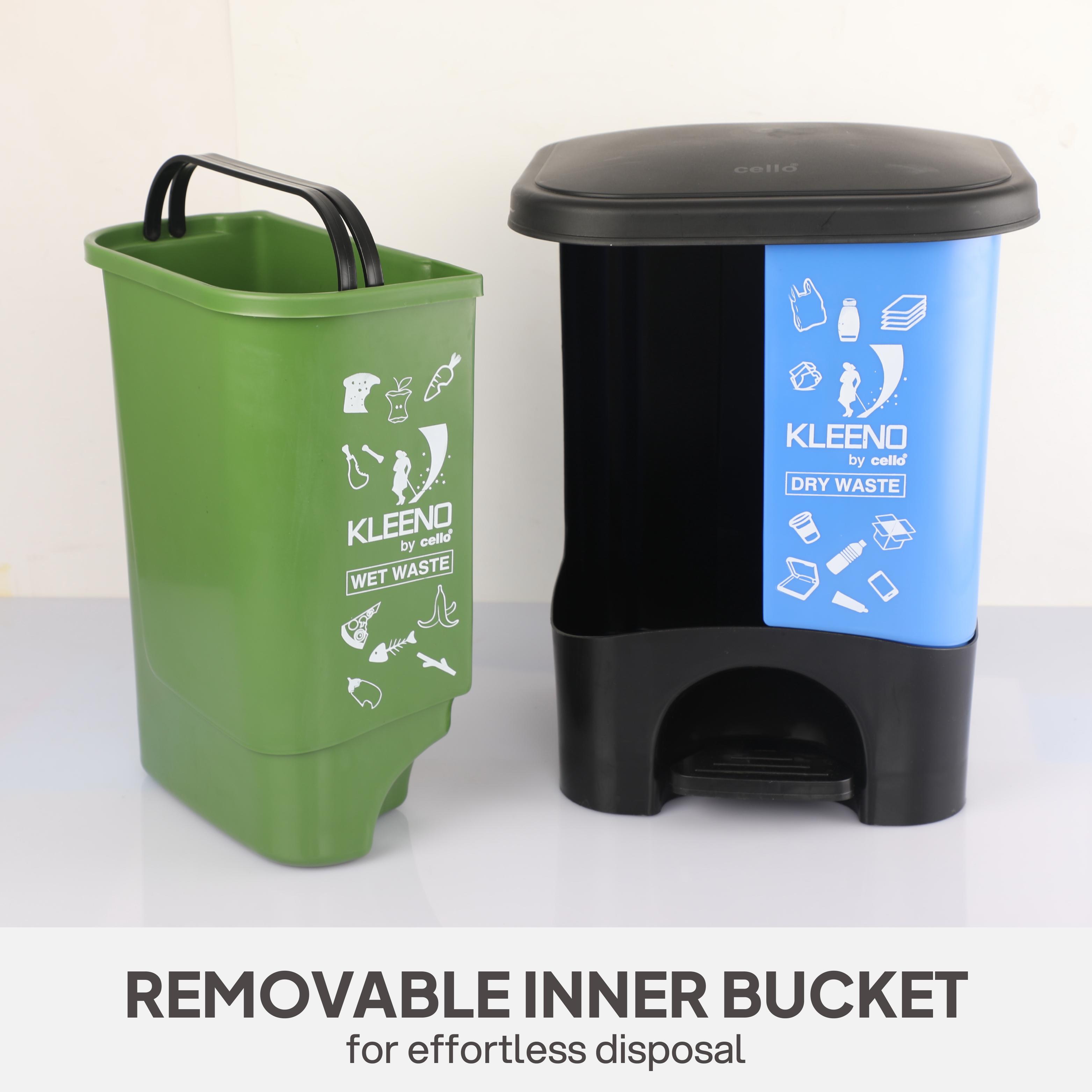 Duo Dustbin for Dry and Wet Garbage Green Blue / 20 Litre