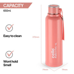 Puro Steel X Benz 900 Insulated bottle, 650 ml Pink / 650 ml