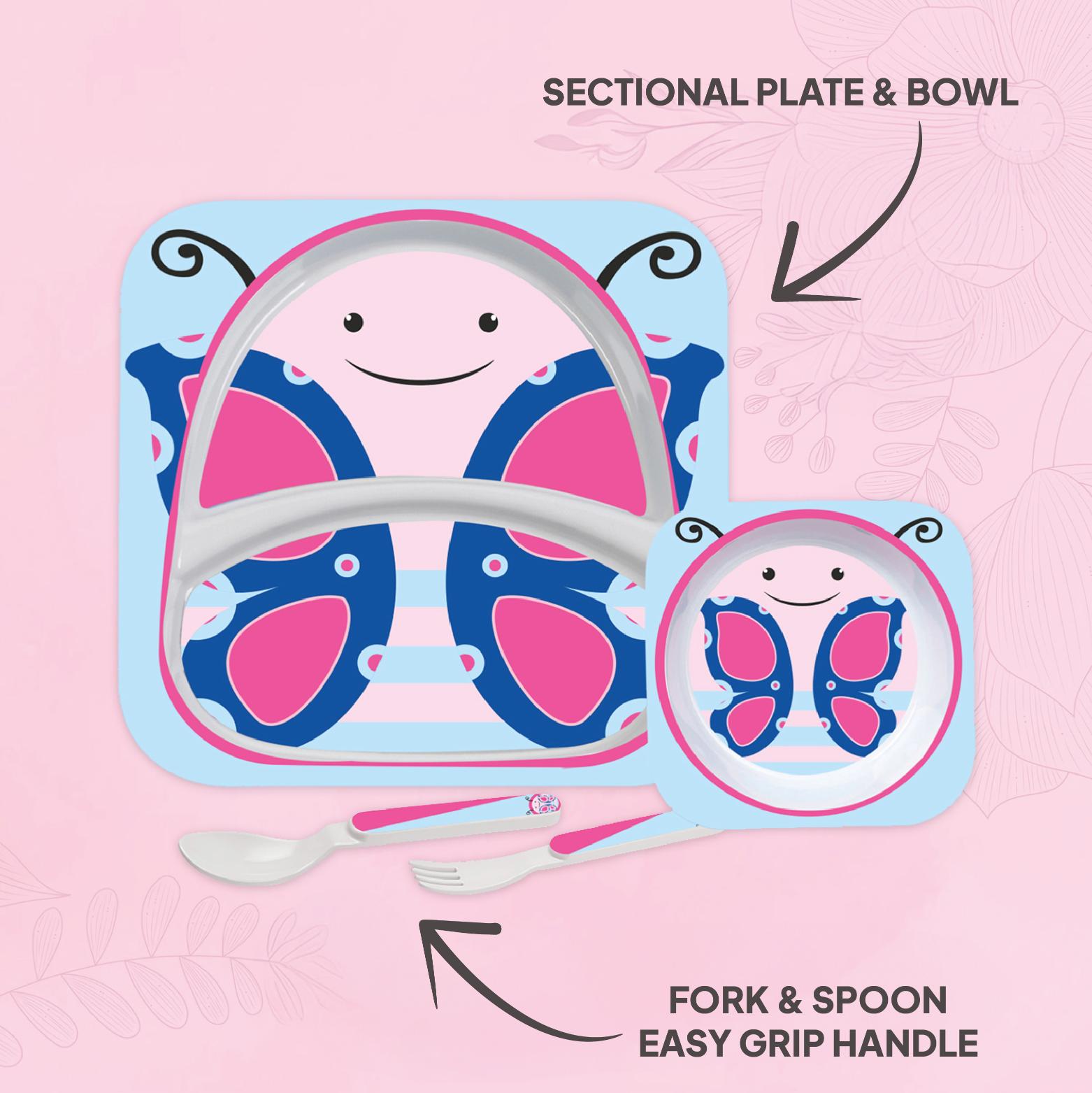 Hop In the Zoo Kids Melamine Plate Butterfly