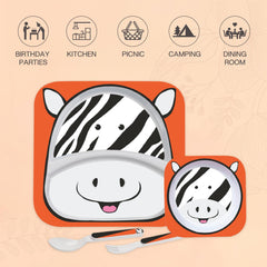Hop In the Zoo Kids Melamine Plate Zebra