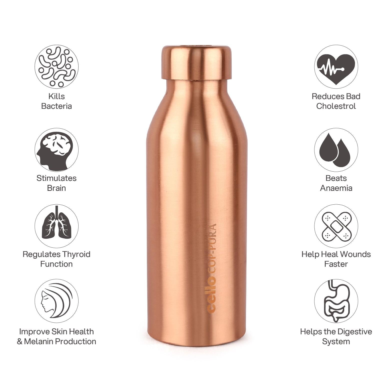 Cop- Pura Moksha Copper Bottle, 750 ml