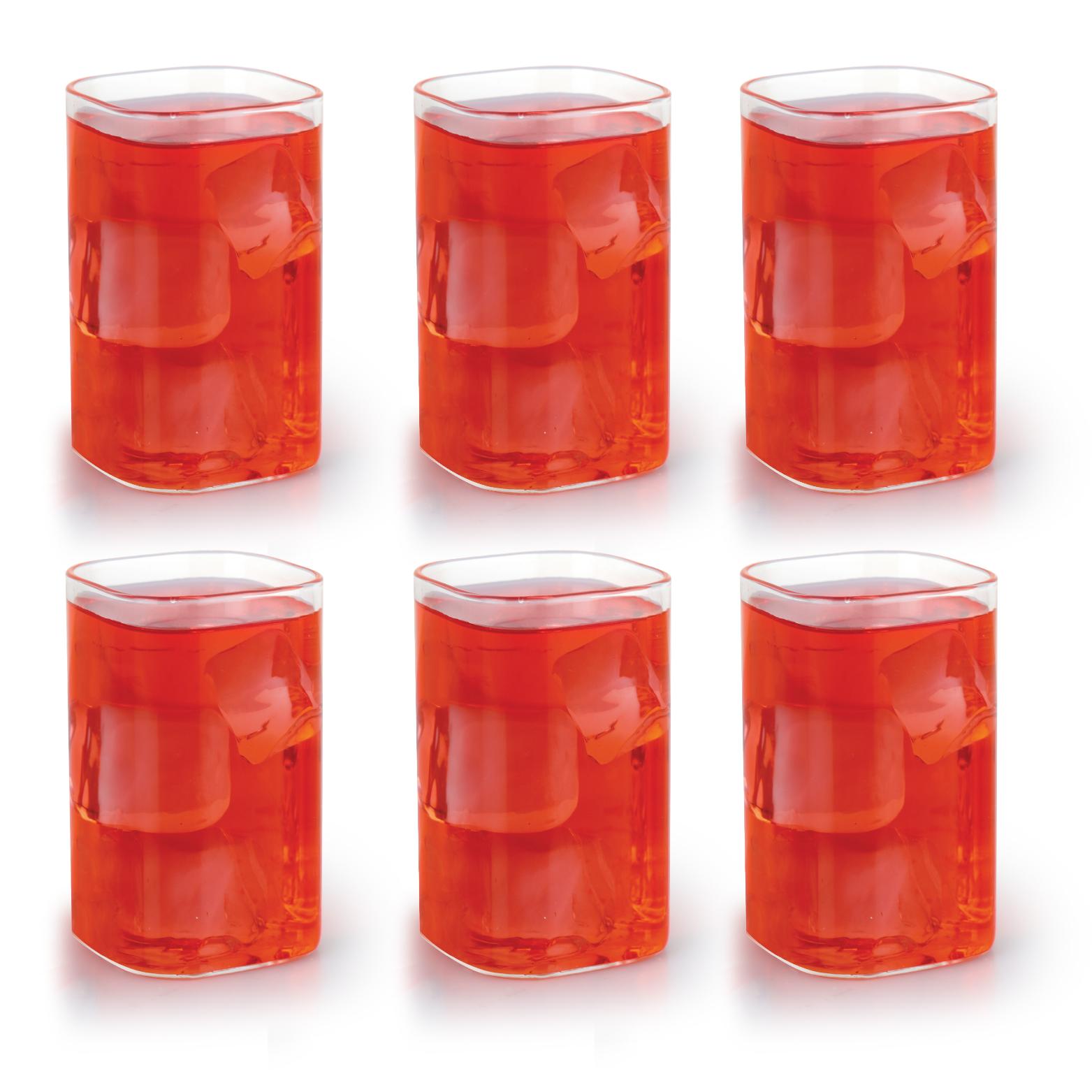 Roma Square 280ml Borosilicate Tumbler 6pcs Set 6 Pcs