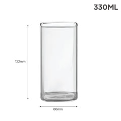 Roma Square 330ml Borosilicate Tumbler 6pcs Set 6 Pcs
