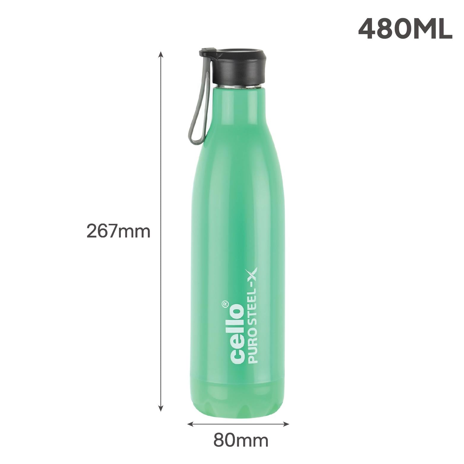 Puro Steel-X Neo 600 Insulated Water Bottle Green / 480 ml