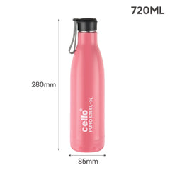 Puro Steel-X Neo 900 Insulated Water Bottle, 720ml Pink / 720ml