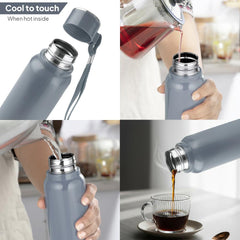Puro Steel X Benz 900 Insulated bottle, 650 ml Grey / 650 ml