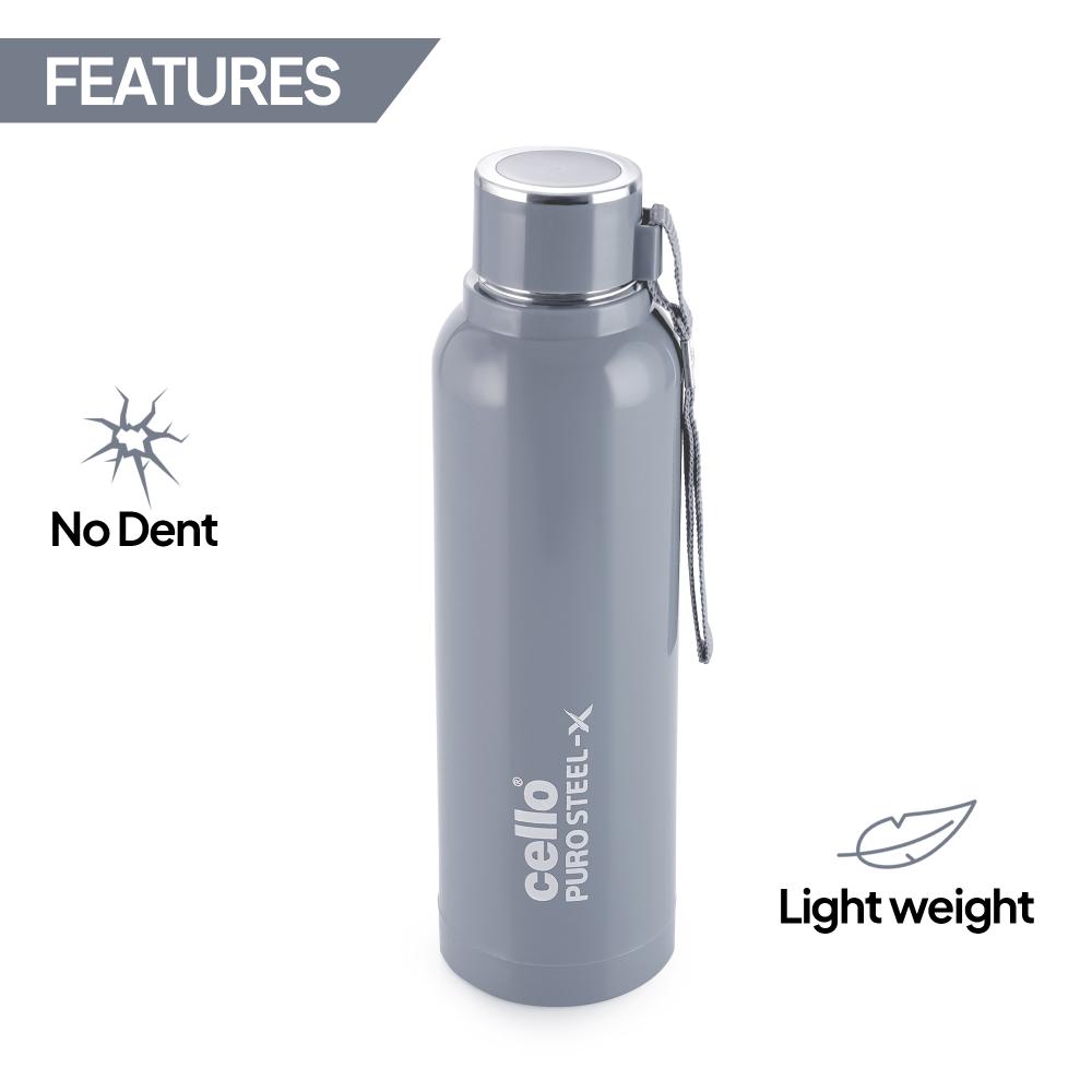 Puro Steel X Benz 900 Insulated bottle, 650 ml Grey / 650 ml