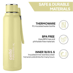Puro Steel X Benz 900 Insulated bottle, 650 ml Green / 650 ml