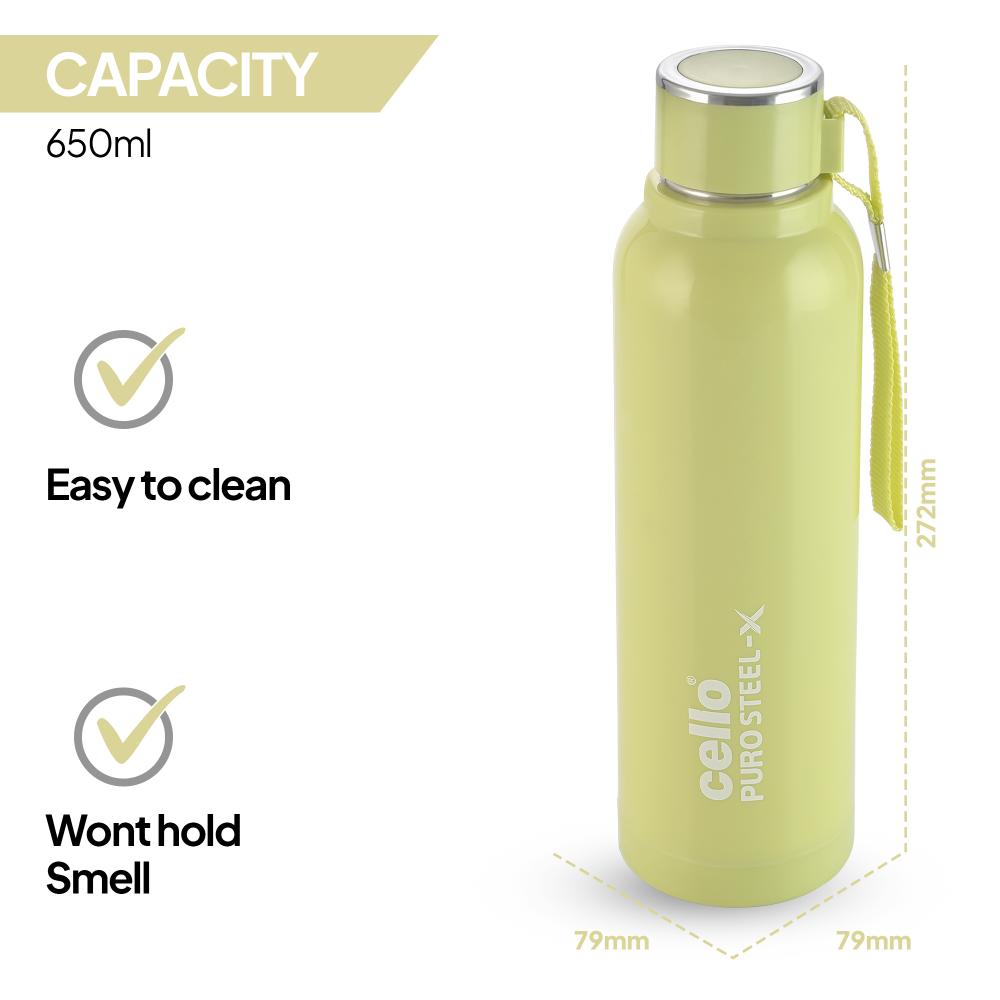 Puro Steel X Benz 900 Insulated bottle, 650 ml Green / 650 ml