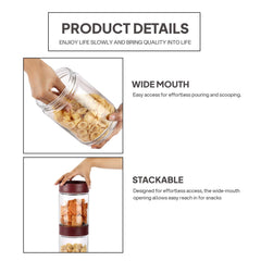 Modustack Glassy Storage Jar Maroon / 1.5 Litre x 6