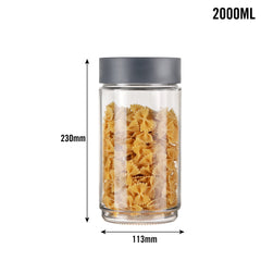 Modustack Glassy Storage Jar Grey / 2 Litre x 6