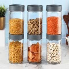 Modustack Glassy Storage Jar Grey / 2 Litre x 6