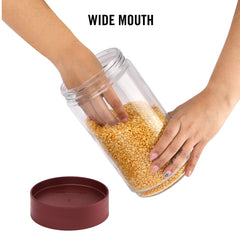 Modustack Glassy Storage Jar Maroon / 2 Litre x 6