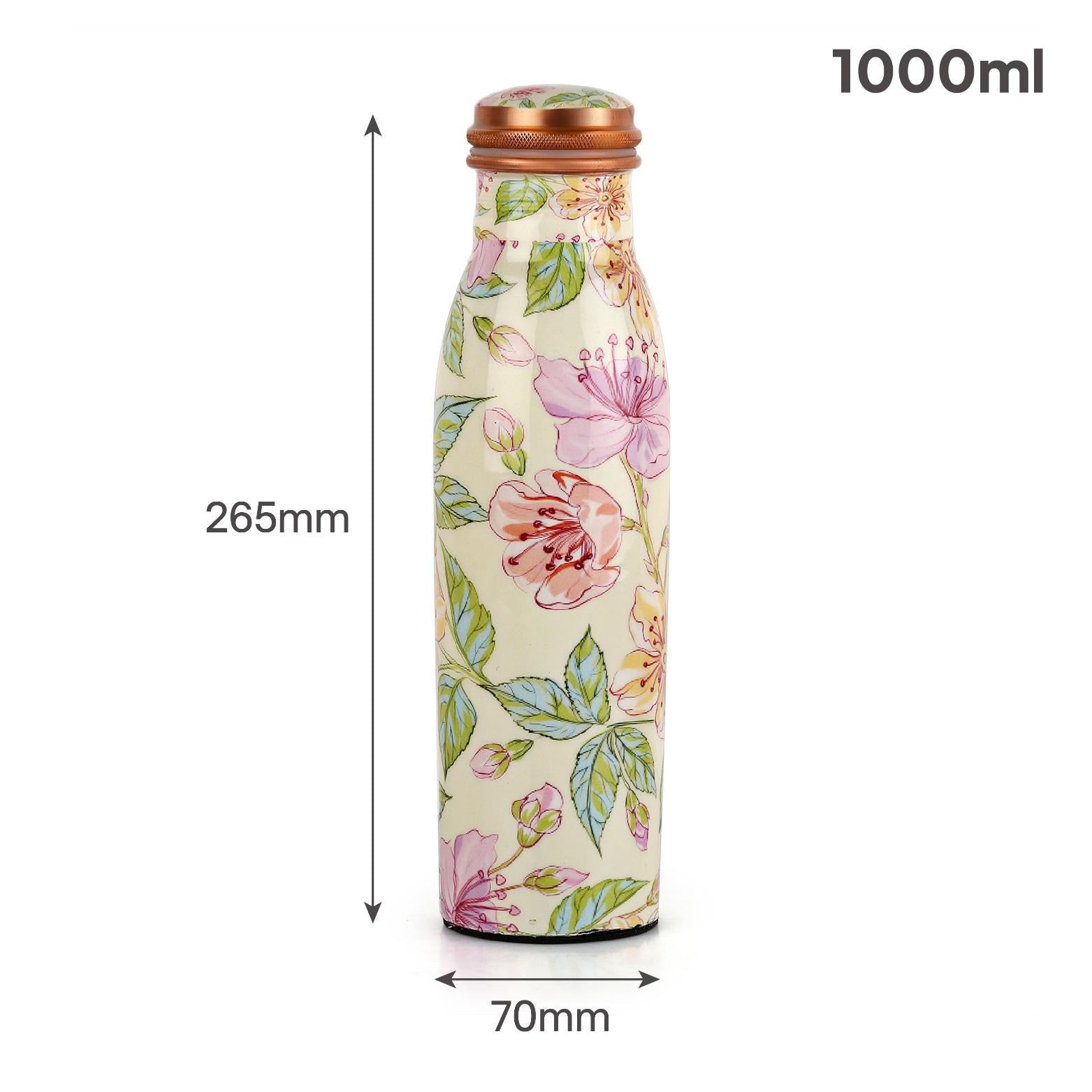 Cop- Pura Good Earth Copper Bottle,1000 ml Flora / 1000 ml