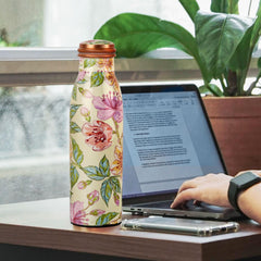 Cop- Pura Good Earth Copper Bottle,1000 ml Flora / 1000 ml