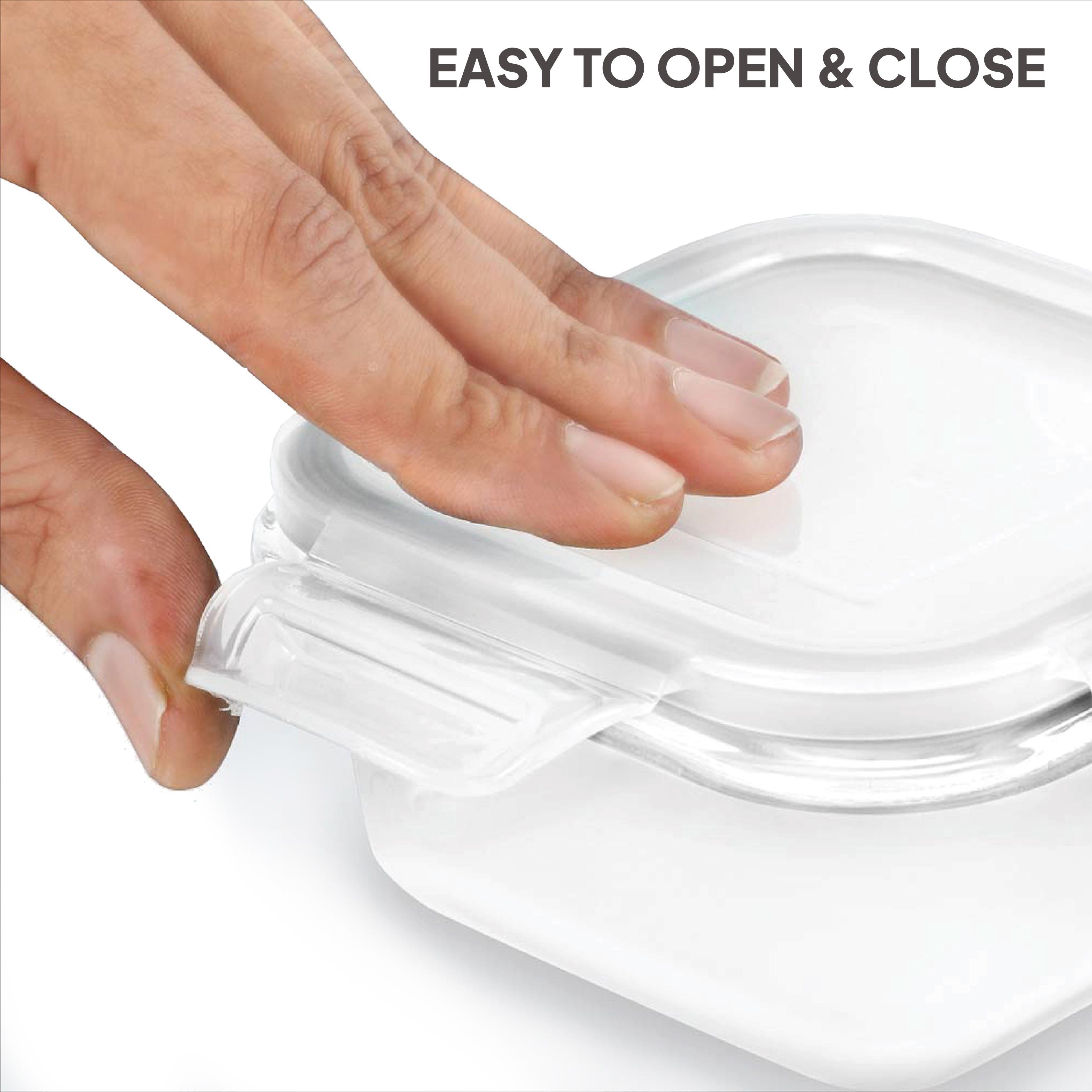 Royale Borosilicate Glass Lunch Boxes, Set of 3 Square