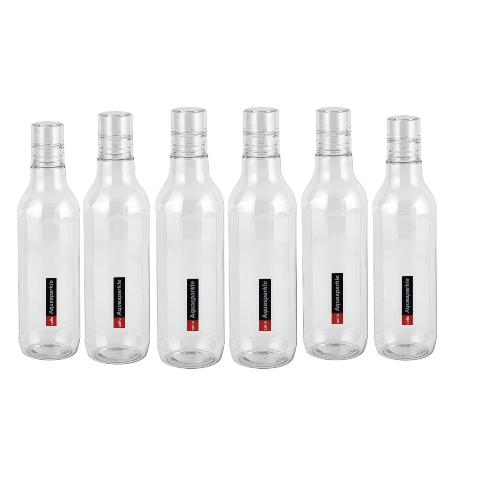 Aqua Sparkle 1000ml Water Bottle Set of 6 Clear PET Clear / 1000 ml