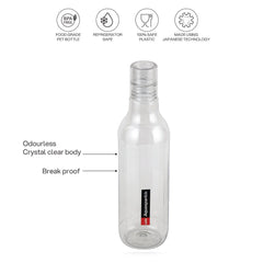 Aqua Sparkle 1000ml Water Bottle Set of 6 Clear PET Clear / 1000 ml