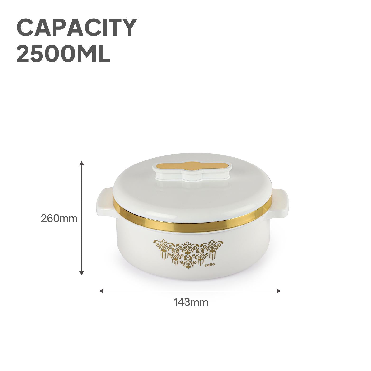 Exotic Insulated Casserole White / 2500 ml