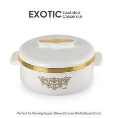 Exotic Insulated Casserole White / 2500 ml