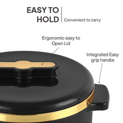 Exotic Insulated Casserole Black / 3 Pc Set (500ml, 1000ml, 1500ML)