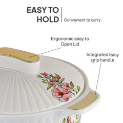 Sonet Insulated Casserole, Set of 3, 500ml+1000ml+1500ml White / 500ml+1000ml+1500ml