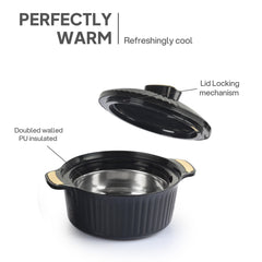 Sonet Insulated Casserole, Set of 3, 500ml+1000ml+1500ml Black / 500ml+1000ml+1500ml