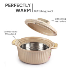 Sonet Insulated Casserole, Set of 3, 500ml+1000ml+1500ml Beige / 500ml+1000ml+1500ml