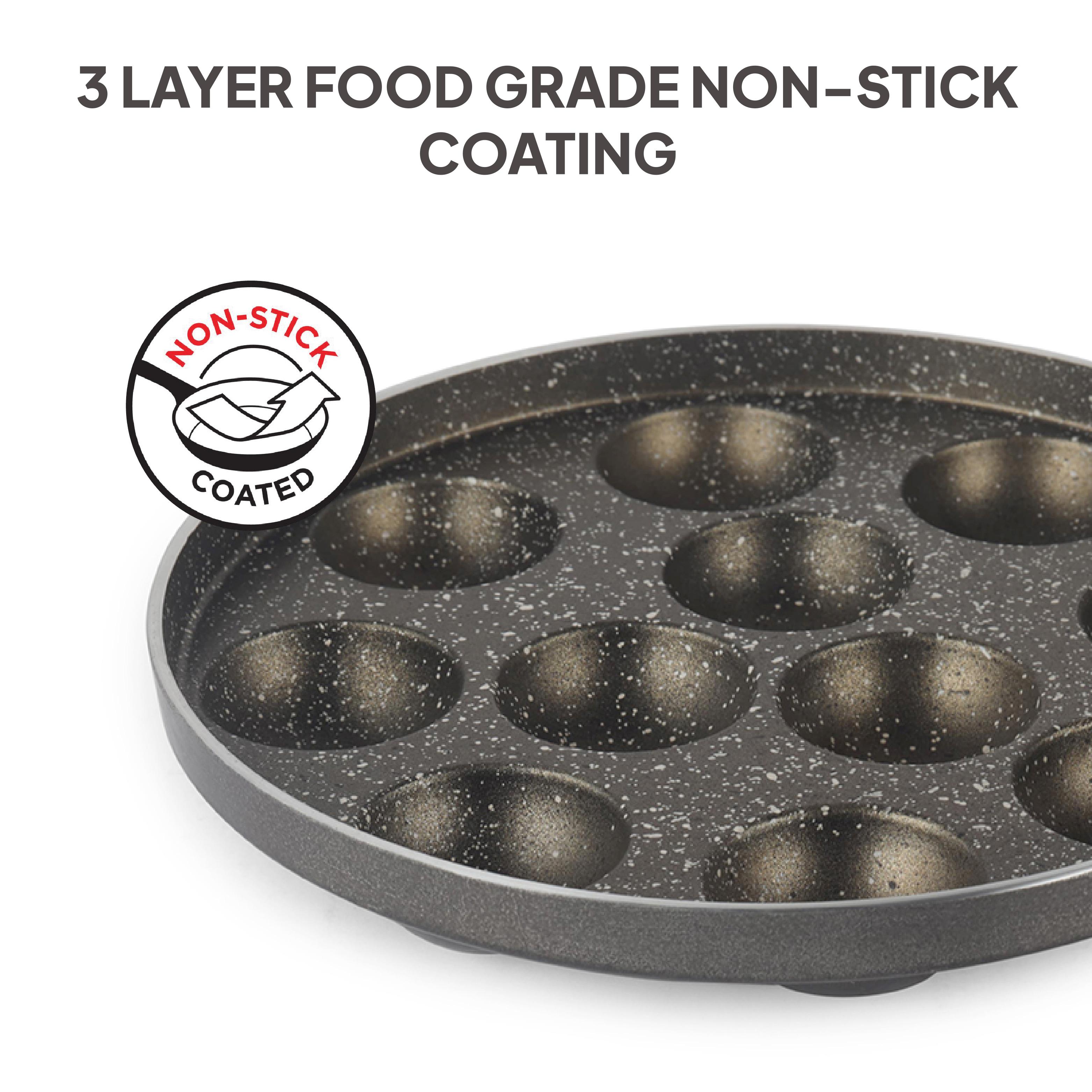 Granitas Appe Patra with Glass Lid 11 Cavity, 25cm