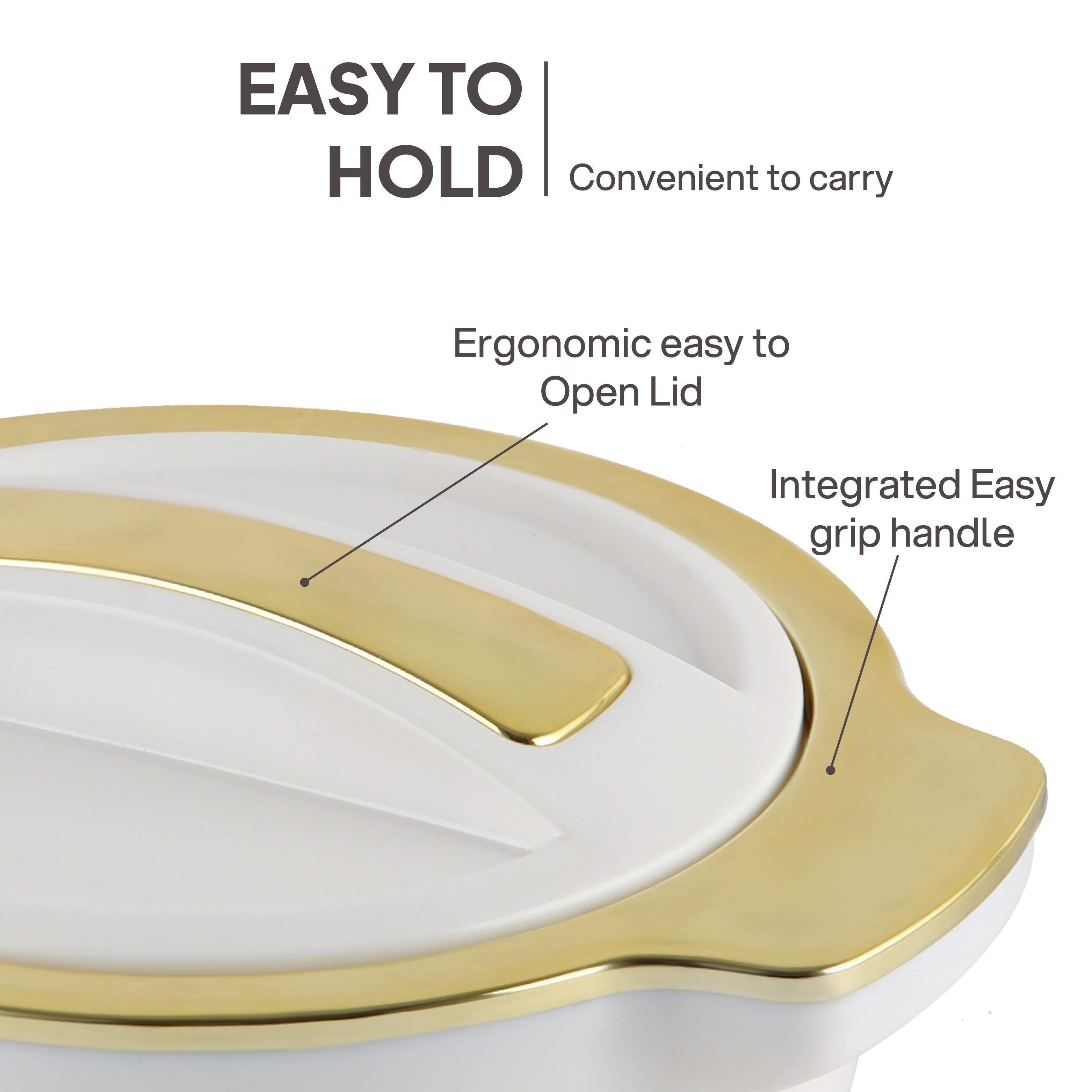 Radiant Insulated Casserole, Set of 3, 500ml+1000ml+1500ml White / 500ml+1000ml+1500ml