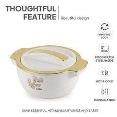 Radiant Insulated Casserole, Set of 3, 500ml+1000ml+1500ml White / 500ml+1000ml+1500ml