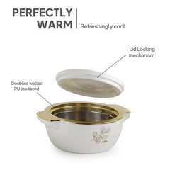 Radiant Insulated Casserole, Set of 3, 500ml+1000ml+1500ml White / 500ml+1000ml+1500ml